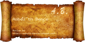 Asbóth Bence névjegykártya