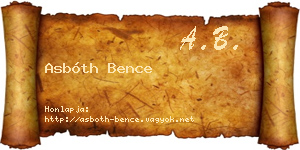 Asbóth Bence névjegykártya